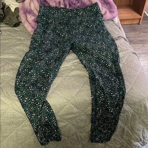 Stylish Green Patterned Pants Leggings